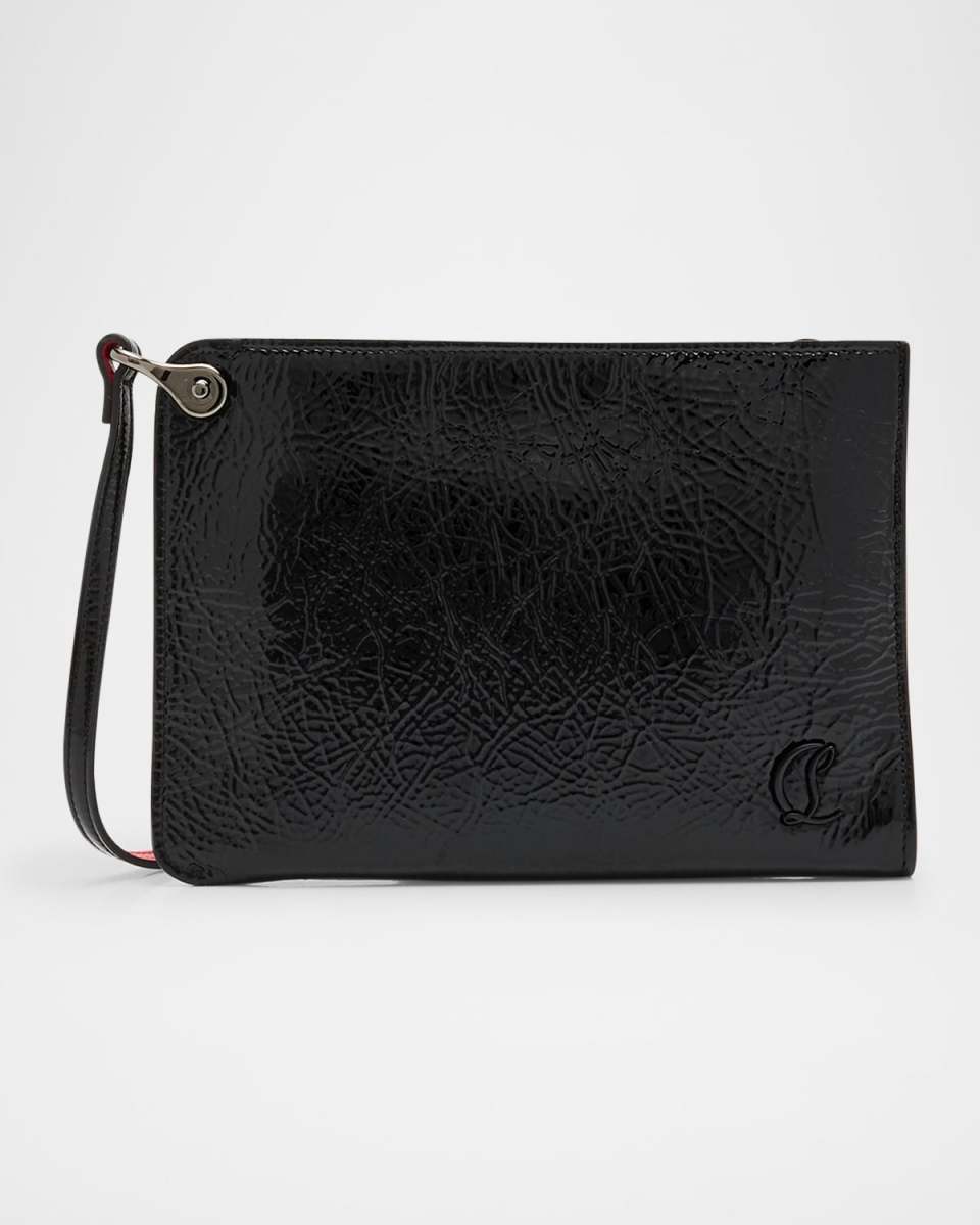Loubi54 Flat Patent Leather Pouch Bag